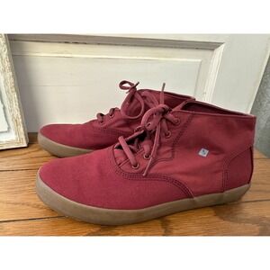 Sperry Top-Sider Womens Size 6 M SP- Wahoo Mid Canvas Sneakers Burgundy YB57500